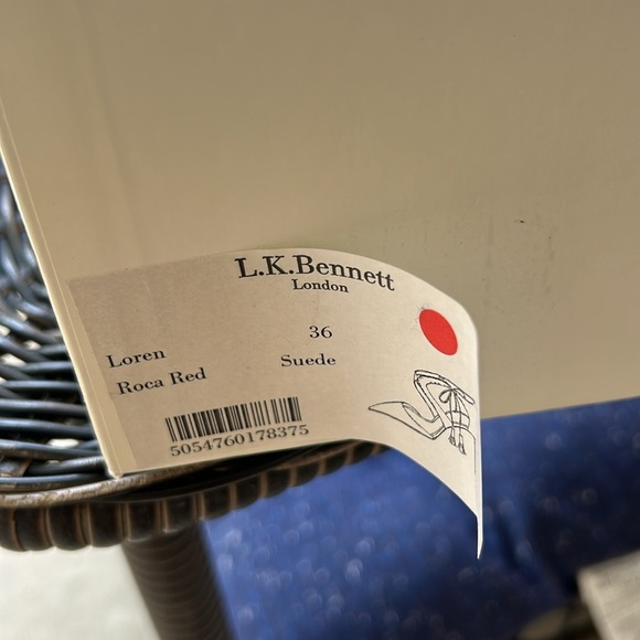 LK Bennett Loren High Heel Roca Red Suede Pumps 36 or 6 NIB dancing shoes - Picture 4 of 5